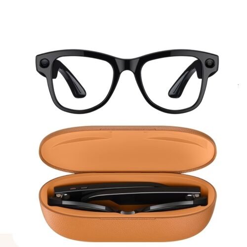 AI Smart Glasses, 8MP HD Camera Glasses With AI Assistant and 3600mAh Charging Case, Translation Glasses with 164 Languages and Color-Change Lens, Music & Hands-Free Calls, UV & Blue Light Protection