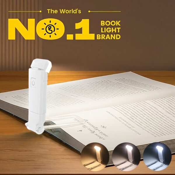 Gritin Reading Light, Rechargeable Book Light for Reading in Bed - Eye Caring 3 Color Temperatures, 5-Level Dimmable Brightness, Long Lasting, Compact Size Clip on Book Lamp for Bookworms-Blue