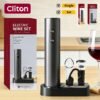 Electric Wine Aerator & Opener Set with Accessories, Rechargeable Automatic Corkscrew, Aerator, Dispenser, Foil Cutter Tool, Stopper, Wine Lovers Gift for Housewarming, Birthday, Registry, Anniversary