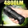 Rechargeable Spotlight,4500 LM Super Bright Handheld Spot Light LED Flashlight High Lumens,Powered Spotlight Large Searchlight Outdoor with Solar Panels for Boating Camping Hunting