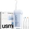 usmile C10 Portable Water Flosser for Travel – 95-Day Battery, 4 Modes, 360° Nozzle, 180ml Tank, IPX7 Waterproof, Dentist-Recommended for Braces, Implants & Sensitive Gums (Blue)