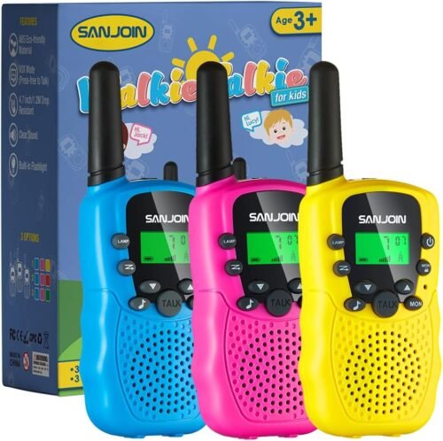 1 Walkie Talkies for Kids Games Outdoor Toys for 3-12 Year Old Boys Girls, 3 Miles Long Range Walkie Talkie to Camping Hiking, 4 Year Old Girl Birthday Gifts for 3 4 5 6 7 8 9 Year Old Boy Girl Gift