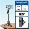 MQOUNY for Magsafe Tripod Stand for iPhone,Portable Pocket Size Selfie Stick with Rechargeable Remote and Metal Ring,Extendable Detachable Cell Phone Tripod Compatible with iPhone/Android