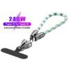 TOP-UP Hand Wrist Lanyard 1ft (30cm) – Universal Cell Phone Strap with Built-in 240W USB C Charging Cable & Data Transfer