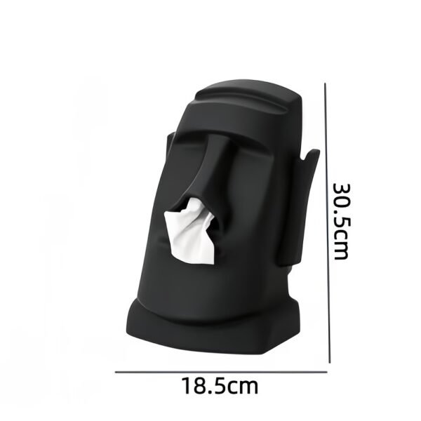 Unique Tissue Box Holder – Creative Moai Tissue Dispenser with Sunglasses and Headphone Storage – Funny Face Tissue Holder for Living Room, Office, or Statue Bathroom Decor