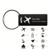 Click to see full view Heavy Duty Personalized Luggage Tags for suitcases - Handmade Customized Laser Engraved Metal Luggage Tags with Stainless Steel Wire Loops Pack of 4 (Black, 2x3.5)