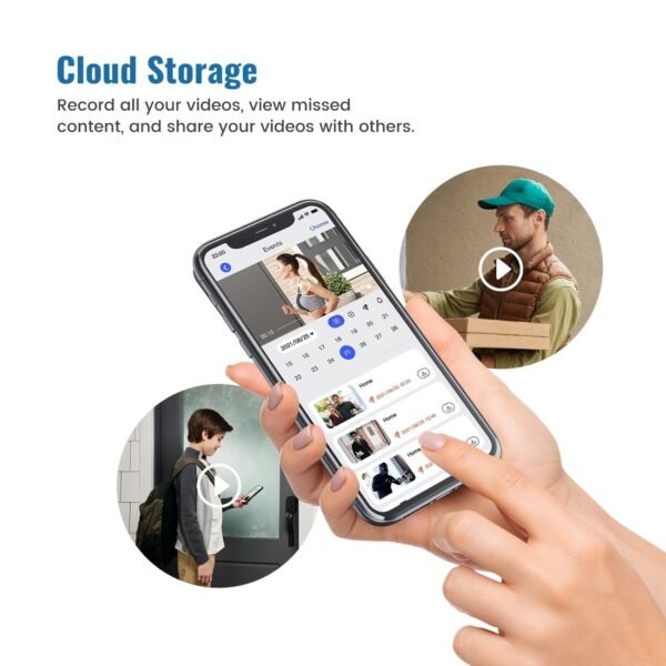 Orbitell 1080p Wireless Wi-Fi Video Doorbell Camera with Two Way Audio, Night Vision, Cloud Storage, Smart AI Motion Detection, Support 2.4GHz Wi-Fi only