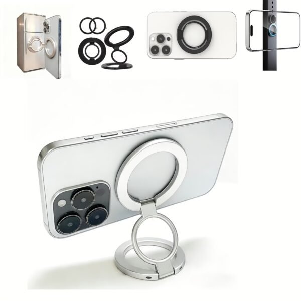 MagSafe Phone Grip Holder Dual-Sided Magnetic Finger Ring Adjustable Kickstand Loop for iPhone 17/16 Pro Max/15 Plus/14 Pro/13 Mini/12, Samsung, Magnet Phone Stand Grip Compatible with Mag Car Mounts