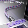 TOP-UP Hand Wrist Lanyard 1ft (30cm) – Universal Cell Phone Strap with Built-in 240W USB C Charging Cable & Data Transfer