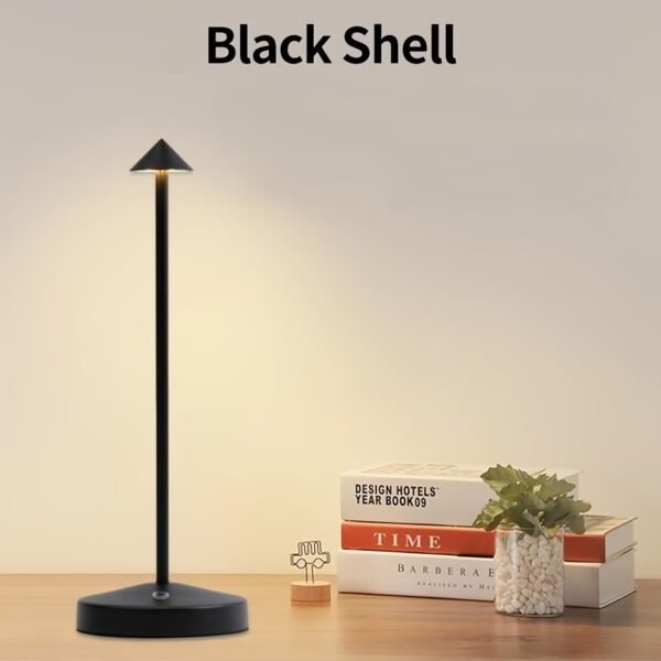 Cordless Table Lamps,Rechargeable Led Touch Bar Lamp, Portable Battery Desk Lamp,2 Level Brightness Dimmable Night Light,Minimalist Design, for Living Room/Restaurant/Couple Dinner/(Black)