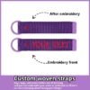 Monogrammed Solid Poly fabric Key Fob Keychain opening with Split Ring and Clasp in Personalized