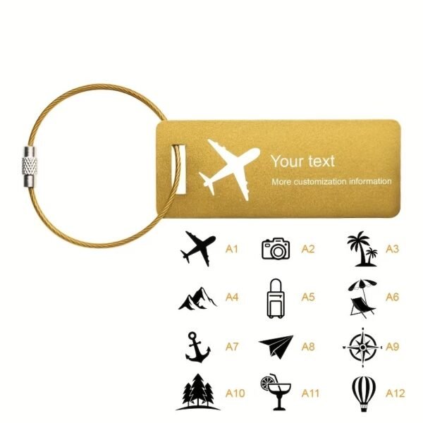 Click to see full view Heavy Duty Personalized Luggage Tags for suitcases - Handmade Customized Laser Engraved Metal Luggage Tags with Stainless Steel Wire Loops Pack of 4 (Black, 2x3.5)