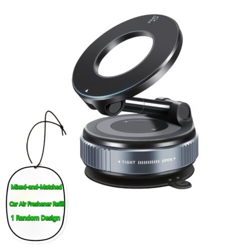 11 Vacuum Magnetic Suction Car Phone Holder Fold-able and and Hands-Free 360° Adjustable Rotation Phone Mount, Compatible with All Smartphones