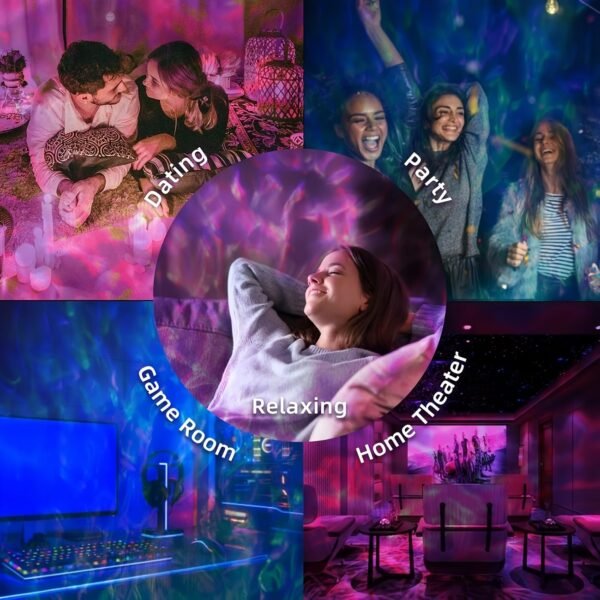 One Fire 360 Lights Galaxy Projector Star Projector Teen Girl Gifts Trendy Stuff Birthday Gifts Teen Boys Gift Ideas Women Gifts Lava Lamp 15 White Noise+ Bluetooth Room Decor Led Lights for Bedroom