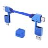 4-in-1 0.6FT Ultra Short USB C Cable Compatible with Lightning Cable [Fast Charging&Data Transfer] Flat Braided for iPhone iPad Charger Cord, Portable Multi Charger Cord Combo for Power Bank