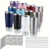 Travel Coffee Tumbler 20 oz, Insulated Mug with Lid, Stainless Steel Cup for Outdoor, Powder Coated Navy