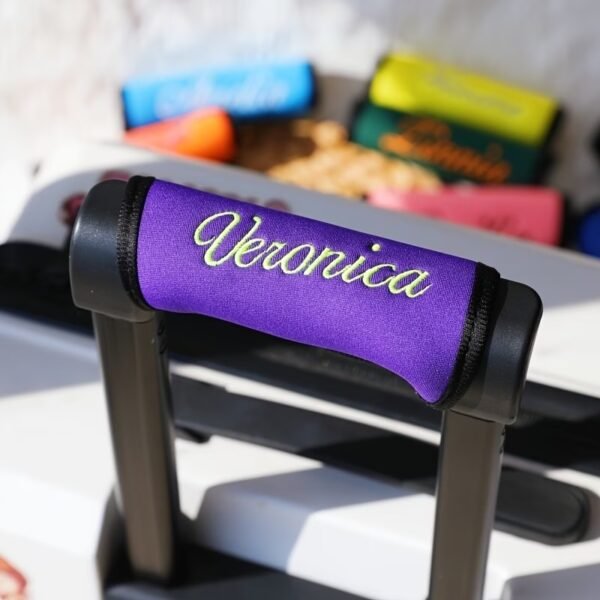 Coco Personalized Luggage Handle Wrap with Embroidered Name, Custom Handle Covers for Travel Bag Luggage Suitcase, Monogrammed Luggage Finder