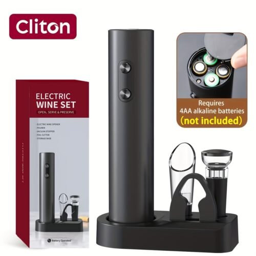 Electric Wine Aerator & Opener Set with Accessories, Rechargeable Automatic Corkscrew, Aerator, Dispenser, Foil Cutter Tool, Stopper, Wine Lovers Gift for Housewarming, Birthday, Registry, Anniversary