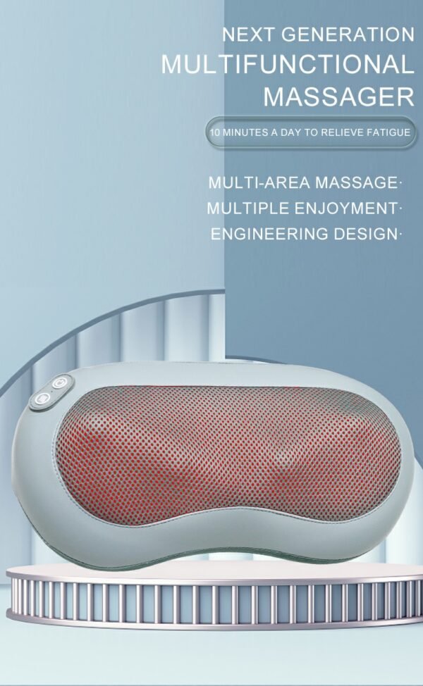 3 in 1 Lumbar Massage Pillow with Heat, Deep Kneading Back Massager for Pain Relief, Ergonomic Lumbar Support Cushion