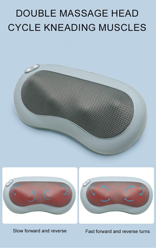 3 in 1 Lumbar Massage Pillow with Heat, Deep Kneading Back Massager for Pain Relief, Ergonomic Lumbar Support Cushion