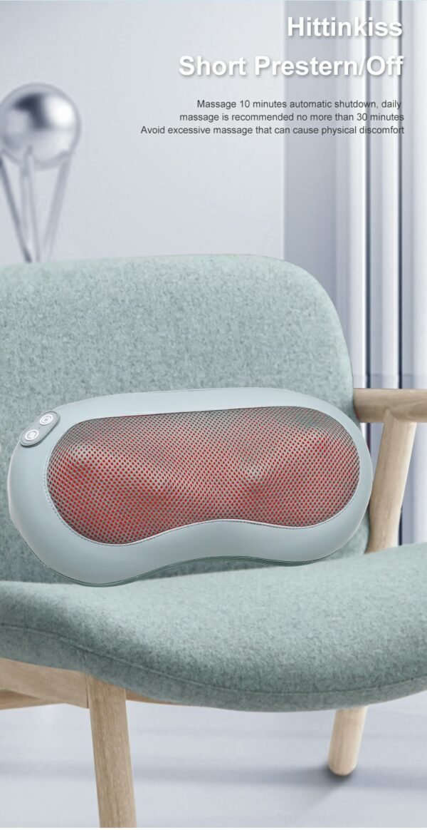 3 in 1 Lumbar Massage Pillow with Heat, Deep Kneading Back Massager for Pain Relief, Ergonomic Lumbar Support Cushion