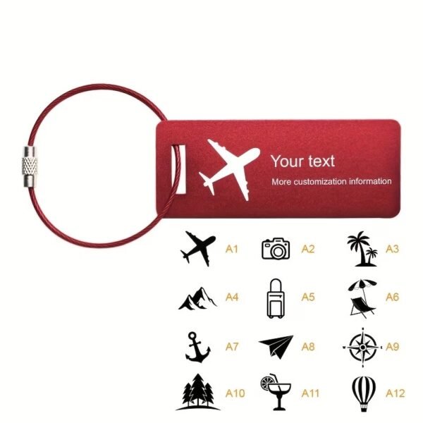 Click to see full view Heavy Duty Personalized Luggage Tags for suitcases - Handmade Customized Laser Engraved Metal Luggage Tags with Stainless Steel Wire Loops Pack of 4 (Black, 2x3.5)