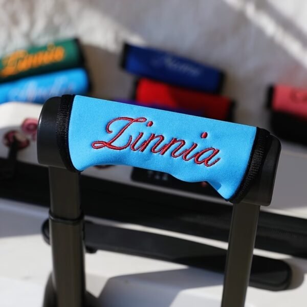 Coco Personalized Luggage Handle Wrap with Embroidered Name, Custom Handle Covers for Travel Bag Luggage Suitcase, Monogrammed Luggage Finder