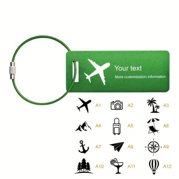 Click to see full view Heavy Duty Personalized Luggage Tags for suitcases - Handmade Customized Laser Engraved Metal Luggage Tags with Stainless Steel Wire Loops Pack of 4 (Black, 2x3.5)