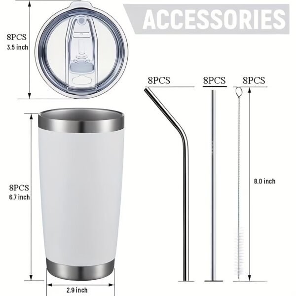 Travel Coffee Tumbler 20 oz, Insulated Mug with Lid, Stainless Steel Cup for Outdoor, Powder Coated Navy
