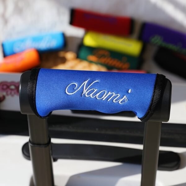 Coco Personalized Luggage Handle Wrap with Embroidered Name, Custom Handle Covers for Travel Bag Luggage Suitcase, Monogrammed Luggage Finder