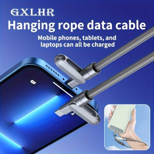 TOP-UP Hand Wrist Lanyard 1ft (30cm) – Universal Cell Phone Strap with Built-in 240W USB C Charging Cable & Data Transfer