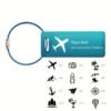 Click to see full view Heavy Duty Personalized Luggage Tags for suitcases - Handmade Customized Laser Engraved Metal Luggage Tags with Stainless Steel Wire Loops Pack of 4 (Black, 2x3.5)
