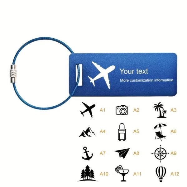 Click to see full view Heavy Duty Personalized Luggage Tags for suitcases - Handmade Customized Laser Engraved Metal Luggage Tags with Stainless Steel Wire Loops Pack of 4 (Black, 2x3.5)