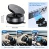 Upgraded Nano Gel Vacuum Magnetic Car Phone Holder for MagSafe 360° Adjustable, [100+LBS Suction & 3000gf Magnetic] Suction Cup Phone Mount for Your Car/Gym/Mirror Mount for iPhone & Android