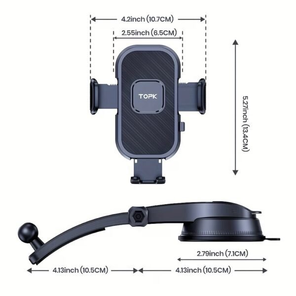 Vansky Car Phone Holder Mount, 3-in-1 Universal Cell Phone Holder Car Air Vent Holder Dashboard Mount Windshield Mount Fit for iPhone 17 16 15 14 13 Pro Max, Samsung S24 S23 LG Sony and More