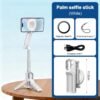MQOUNY for Magsafe Tripod Stand for iPhone,Portable Pocket Size Selfie Stick with Rechargeable Remote and Metal Ring,Extendable Detachable Cell Phone Tripod Compatible with iPhone/Android