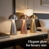 O’Bright Portable LED Table Lamp with Touch Sensor, 3-Levels Brightness, Rechargeable Battery Up to 48 Hours Usage, Night Light for Kids Nursery, Nightstand Lamp, Bedside Lamp (Silver)