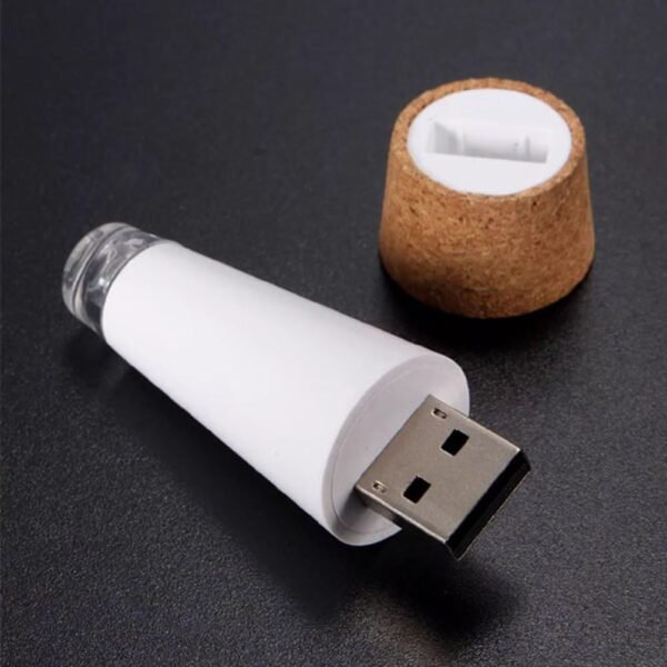 Pack of 4 USB Rechargeable Cork Shape Bottle Light 12 Lumens Durable Lamp Cork Lights for Christmas Party Decoration