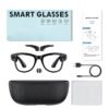 AI Smart Glasses, 8MP HD Camera Glasses With AI Assistant and 3600mAh Charging Case, Translation Glasses with 164 Languages and Color-Change Lens, Music & Hands-Free Calls, UV & Blue Light Protection