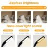 Glocusent Bendable Neck Light, 1600mAh Rechargeable Book Light for 100 Hrs, 5 Colors & Stepless Dimming Reading Light - Perfect Book Light for Reading in Bed, Knitting, Book Lovers Gifts