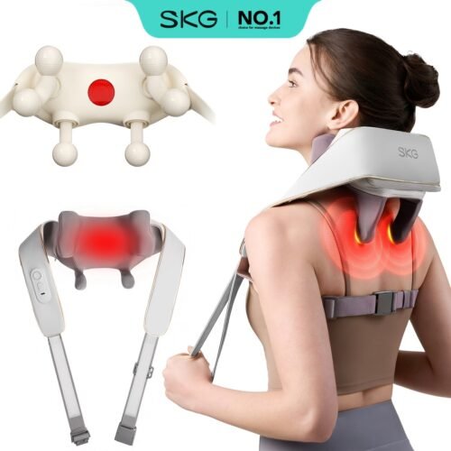2 Shoulder Massager with Heat, Cordless Back and Neck Massager, Upgraded Graphene Heating, 4D Shiatsu Deep Kneading Massage for Shoulder, Back,Leg,Pain Relief, Gift for Dad Mom (Black)