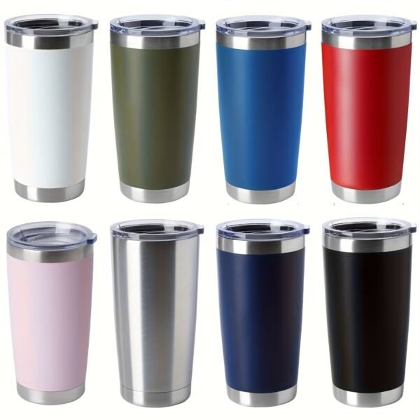 Travel Coffee Tumbler 20 oz, Insulated Mug with Lid, Stainless Steel Cup for Outdoor, Powder Coated Navy