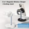 XDS3: 3-in-1 Wireless Charging Stand – Charging Station for iPhone, Apple Watch, and AirPods – MagSafe Compatible, Qi2 Certified – Includes  USB-C Wall Charger and 6.5-Foot USB-C Cable