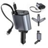 Retractable Car Charger, 4 in 1 Fast Charging Car Charger with USB-C & USB-A, Compatible with iPhone 17/16/15/14/13/12/11,Galaxy,Pixel, Car Accessories for Men Women Drivers