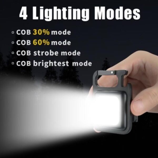 MAKDAK COB Rechargeable Keychain Flashlight 2Pack, High Lumen Super Bright LED Work Light with Magnet,Clip,Bottle Opener for Dog Walking,Car Repair, Emergency,Camping,EDC