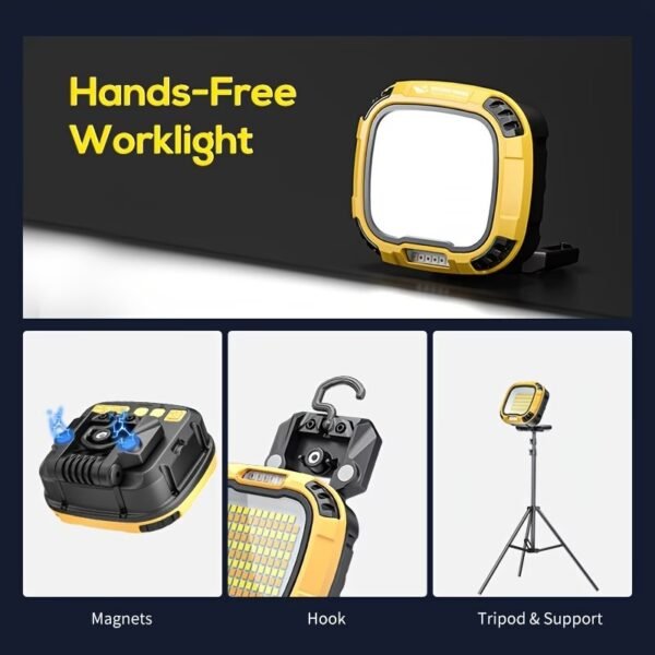6000mAh Magnetic Work Light Rechargeable with 4000 Lumen IP65 Waterproof, 30H Runtime, 4 Brightness & 4 Color Modes with Red SOS, Strong Magnet Base for Car Repair, Camping, Emergency 1PC