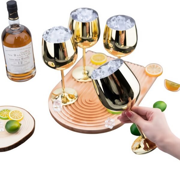 Gusto Nostro Stainless Steel Wine Glass - 18 oz - Cute, Unbreakable Wine Glasses for Travel, Camping and Pool - Fancy, Unique and Cool Portable Metal Wine Glass for Outdoor Events, Picnics (Set of 2)