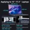 Laptop Screen Extender, 1080P IPS FHD Monitor Extension for 15-17.3" Laptop, Ultra-Thin Portable Triple Portable Monitor with USB-C/HDMI/USB-A,Mac/Windows/Chrome/Android (Grey, 15 Inches)