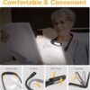 Glocusent Bendable Neck Light, 1600mAh Rechargeable Book Light for 100 Hrs, 5 Colors & Stepless Dimming Reading Light - Perfect Book Light for Reading in Bed, Knitting, Book Lovers Gifts