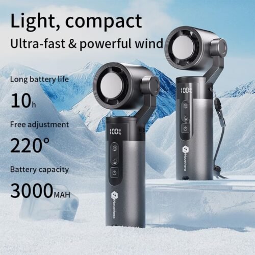 3 Aecooly Portable Handheld Fan, Powerful Turbo Mini Fan, 19000 RPM High Speed Aero Ultra, 15H Max Cooling Time, 7 Speeds Aluminum Case, Pocket Rechargeable Personal Small Travel GIfts for Women -Blue
